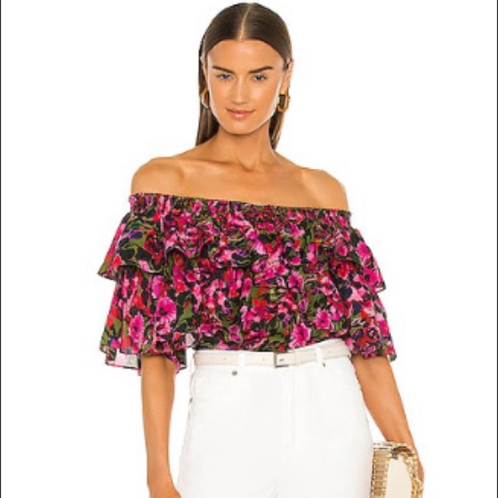 Something Navy Felix Ruffle Top